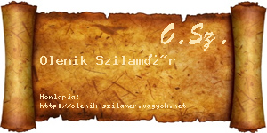 Olenik Szilamér névjegykártya